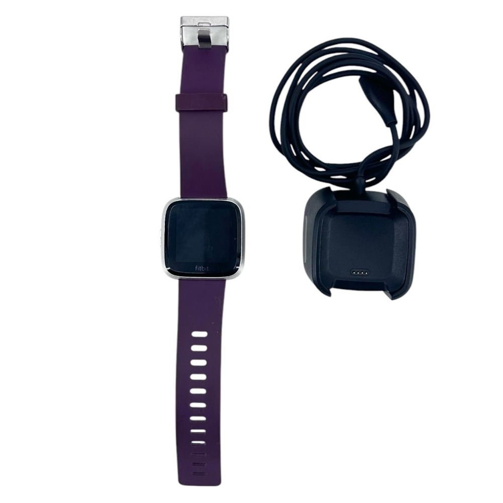 Fitbit Versa 2 Smartwatch Fitness Tracker Purple Band Working w/ Charger